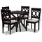 Baxton Studio Sanne Grey Upholstered and Dark Brown Finished Wood 5-Piece Dining Set 172-9400-10892 - alternate 3